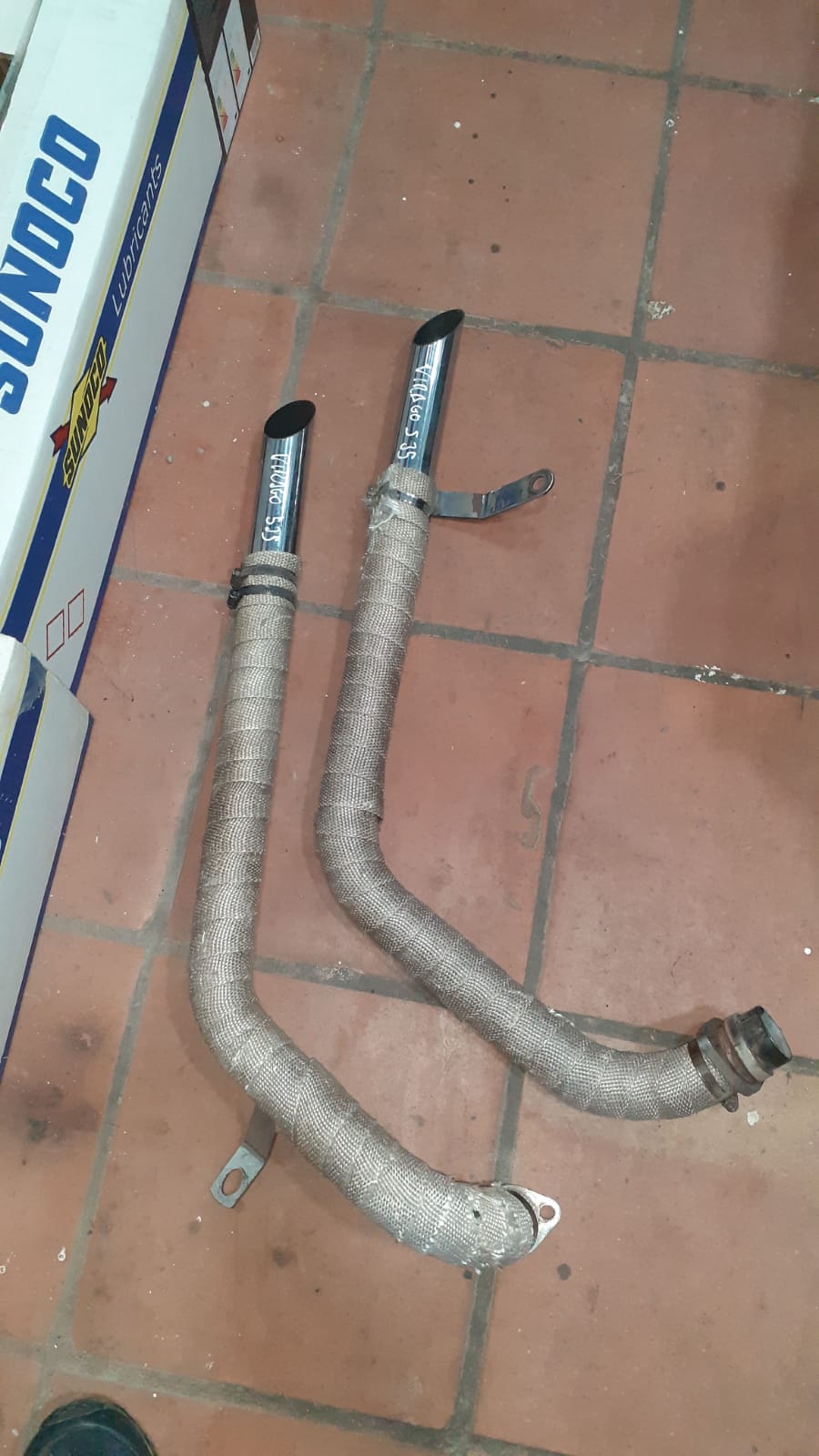 Down Pipes con recubrimiento de amianto para YAMAHA VIRAGO 535