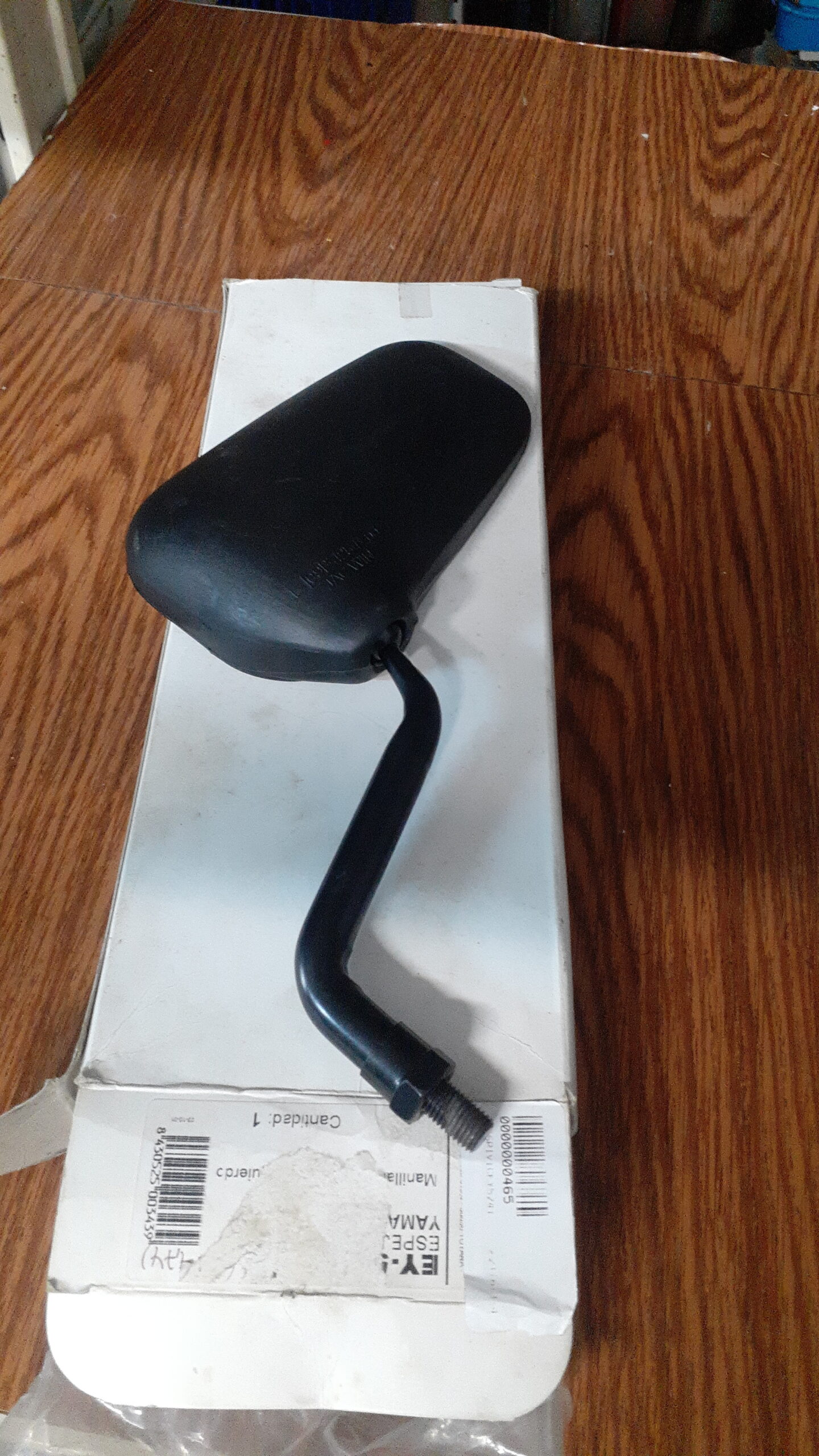 Espejo retrovisor izquierdo negro para moto Honda CB 250 Two Fifty 1994, de segunda mano, sobre caja de cartón original.
