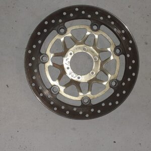 Recambio de disco de freno delantero para Honda CBR 600 F (1999-2000) con centro dorado y anclajes verificados.